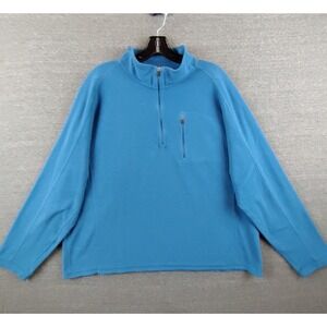 LL Bean Mens Jacket XL Blue Fleece‎ 1/4 Zip Outdoor Gorpcore Lightweight Hiking